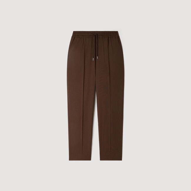 Pantalon van wol met elastiek