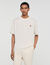 T-shirt met leren logo