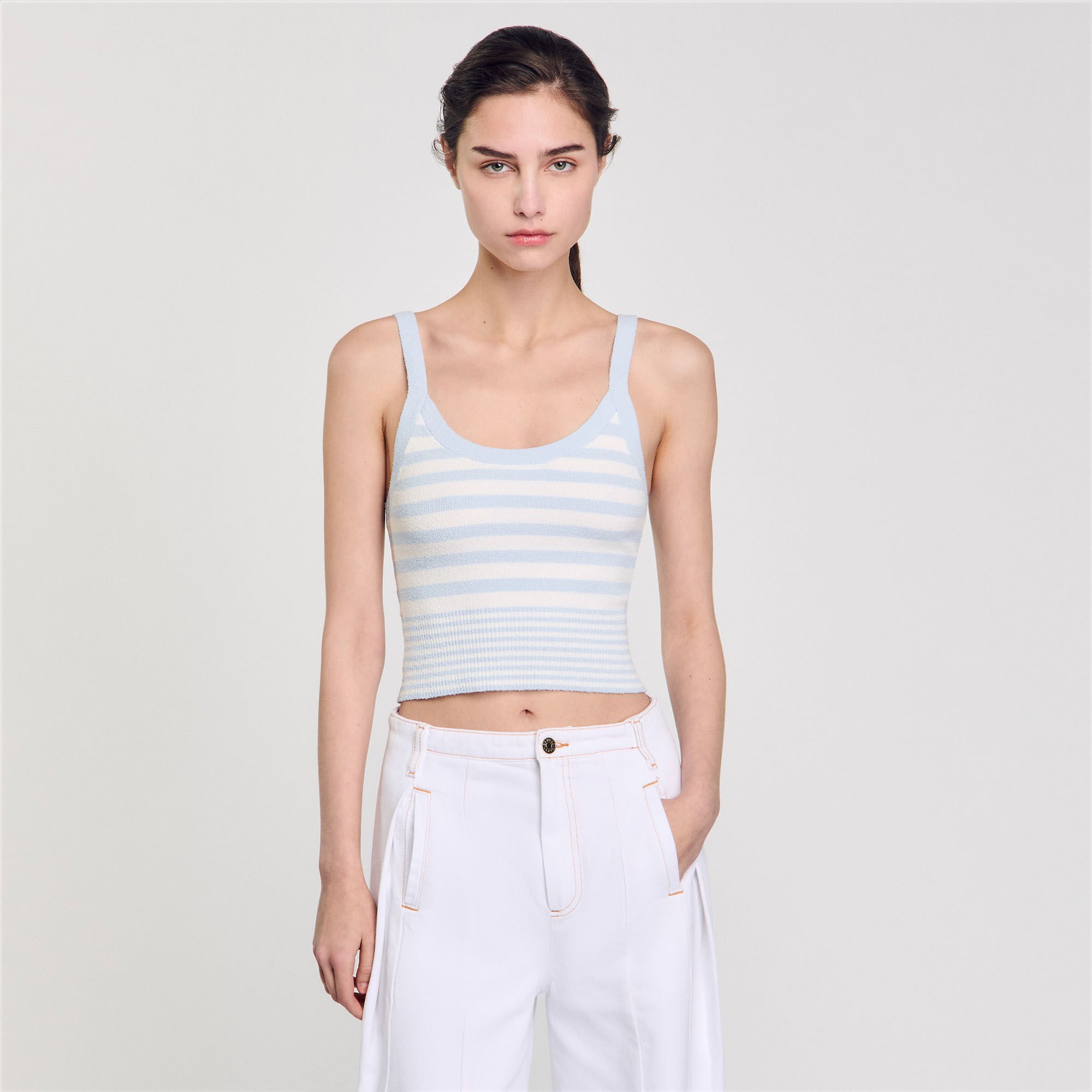 Tanktop gebreid strepen