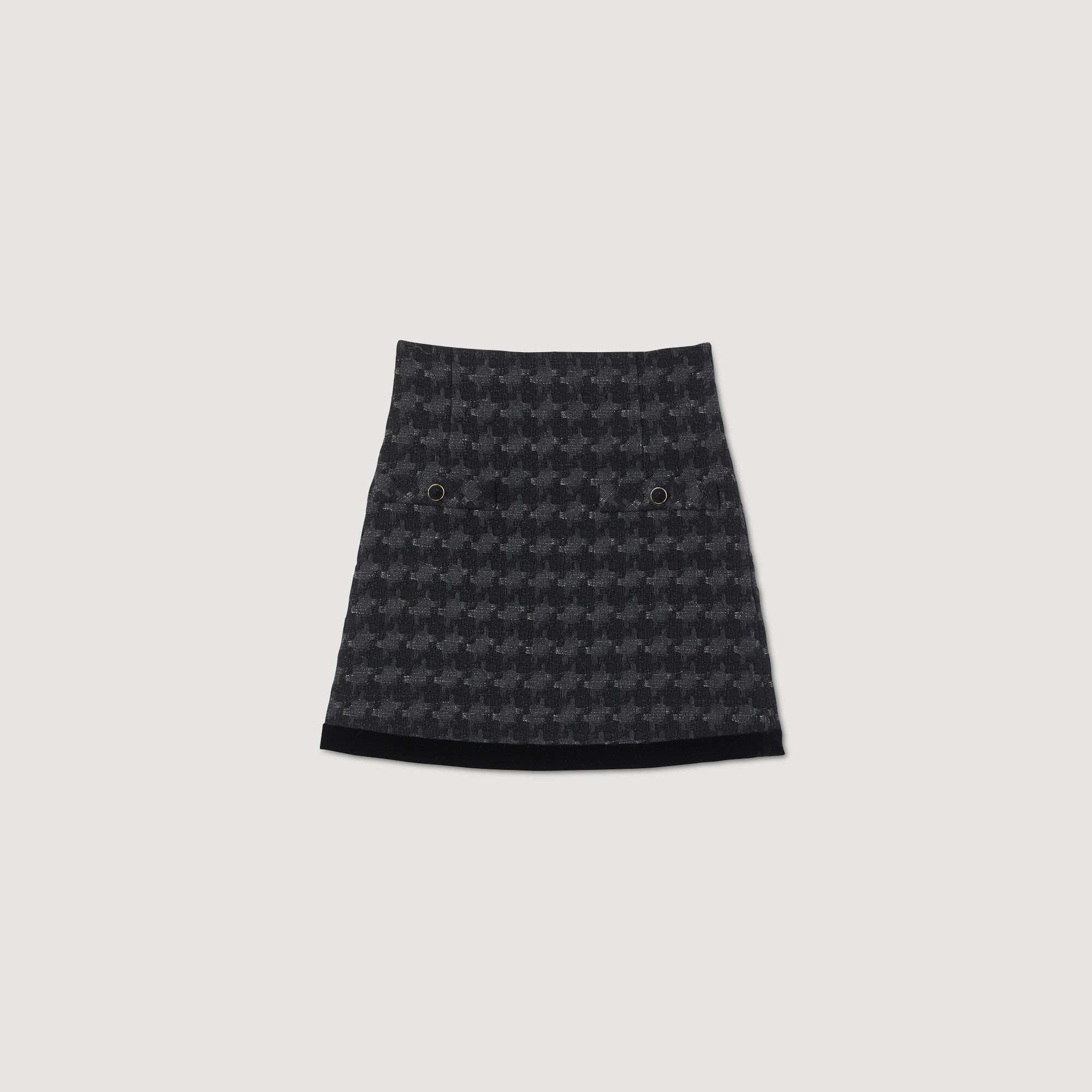 Korte tweed rok pied-de-coq