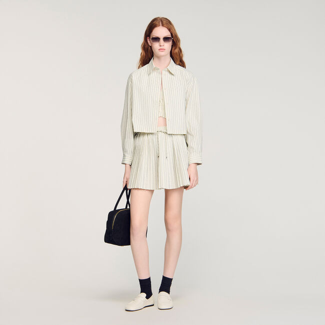 Overhemdblouse gestreept met stras