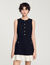 Korte jurk tweekleurig tweed