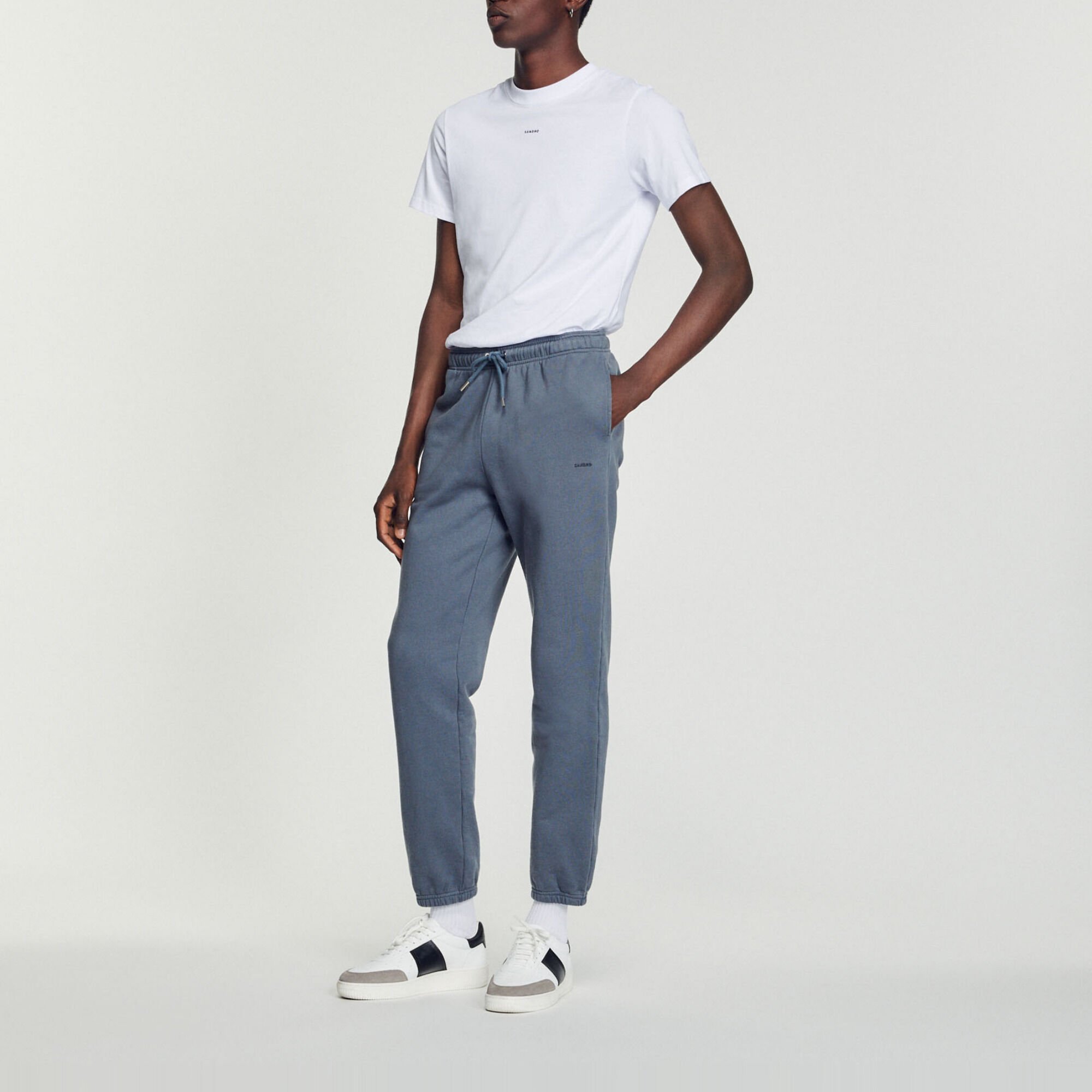 Molton joggingbroek met borduursel
