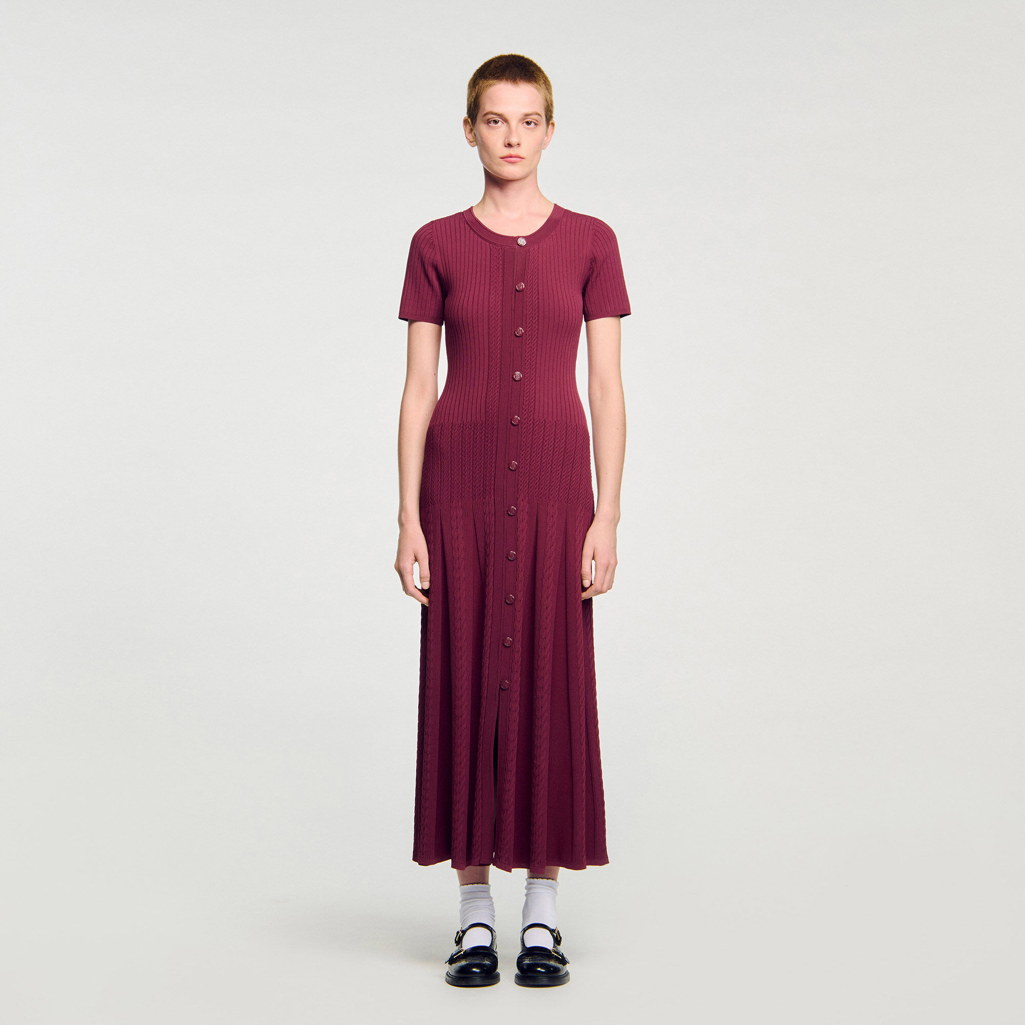 Lange tricot jurk