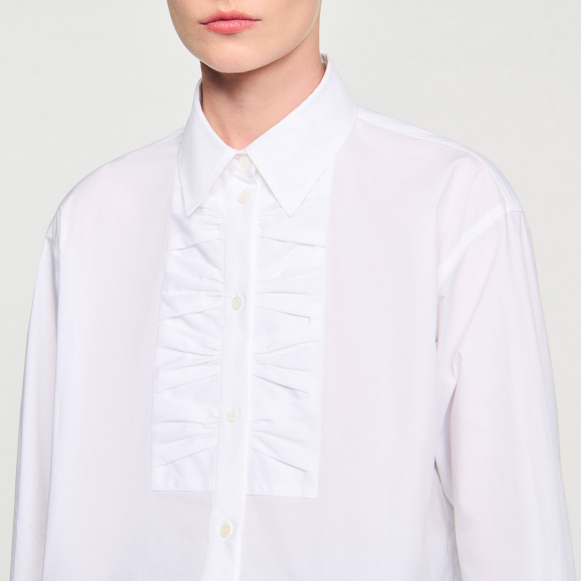 Korte overhemdblouse met strik