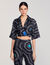 Overhemdblouse zijde Spirales print