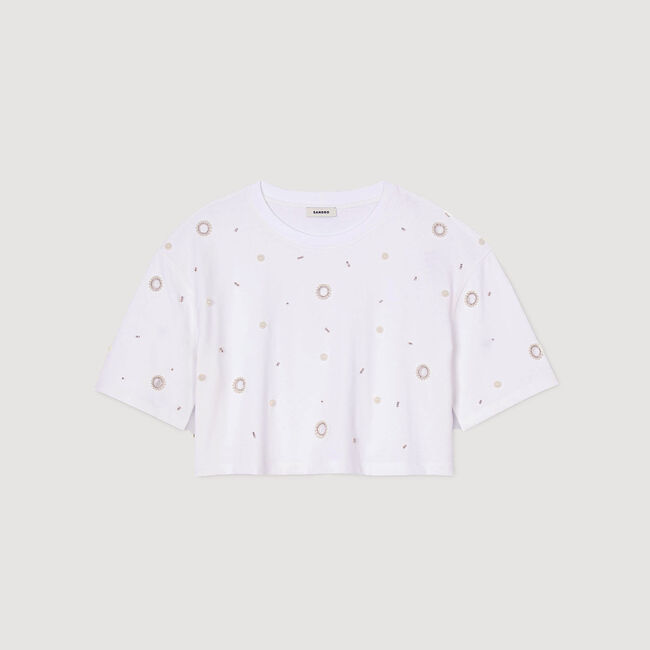 Kort T-shirt met parels