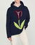 Hoodie met capuchon, geborduurde tulpen