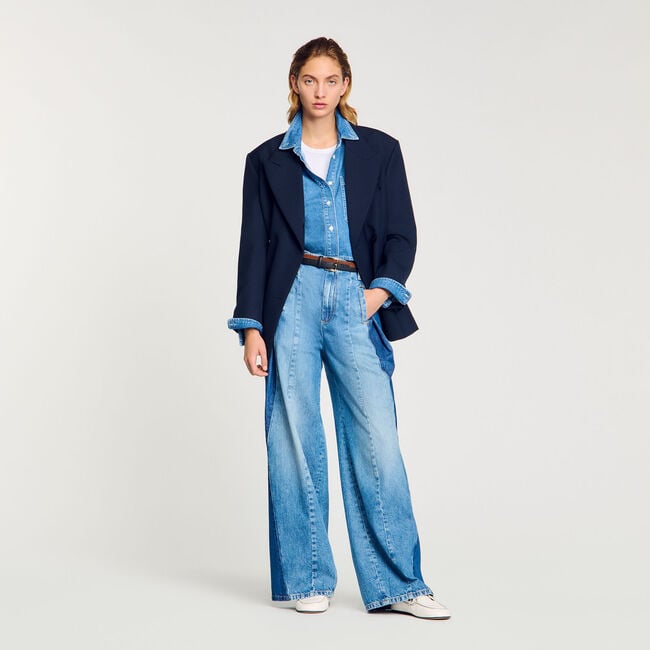 Jeans contrasterende inzetstukken
