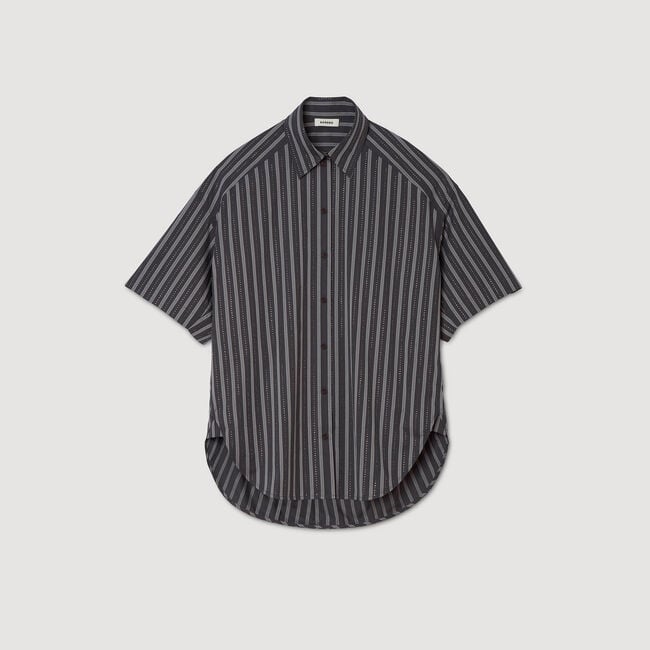 Oversized gestreepte blouse stras