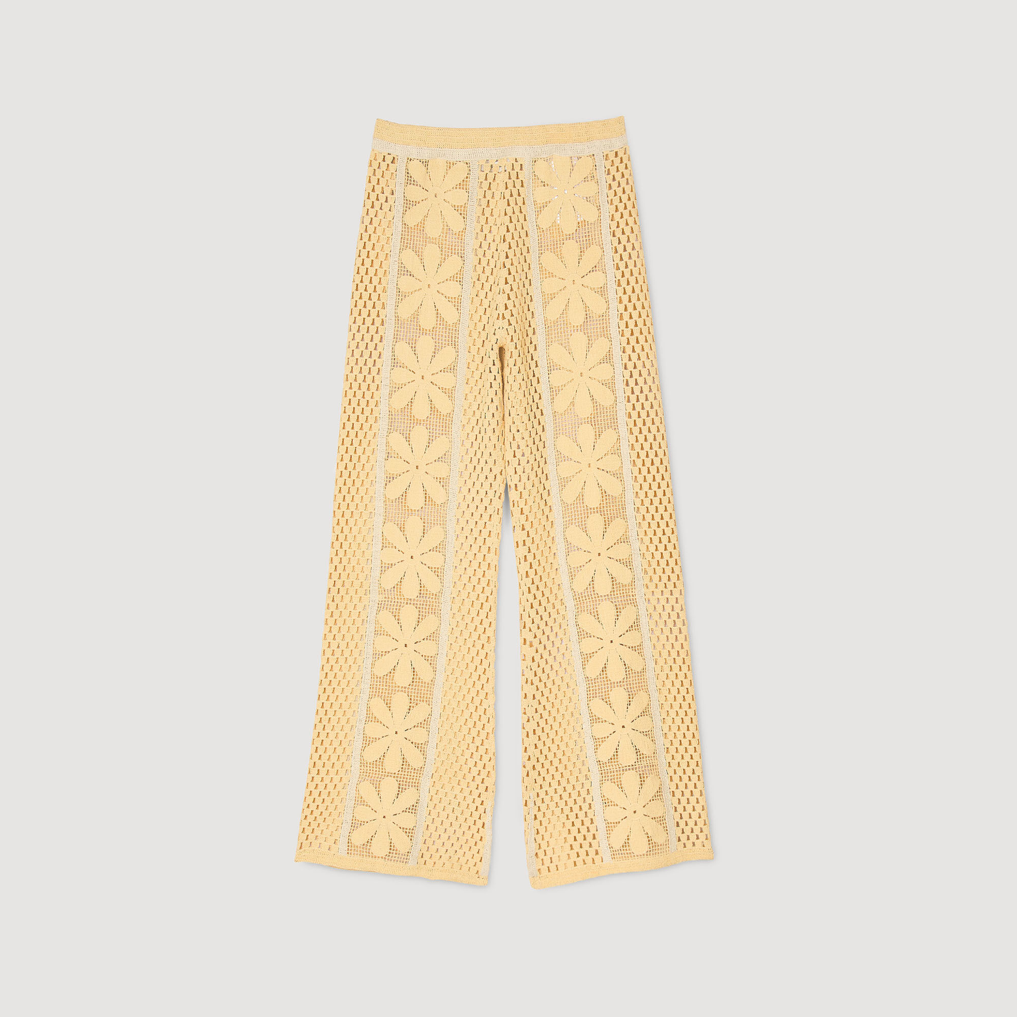 Pantalon straight fit gehaakt