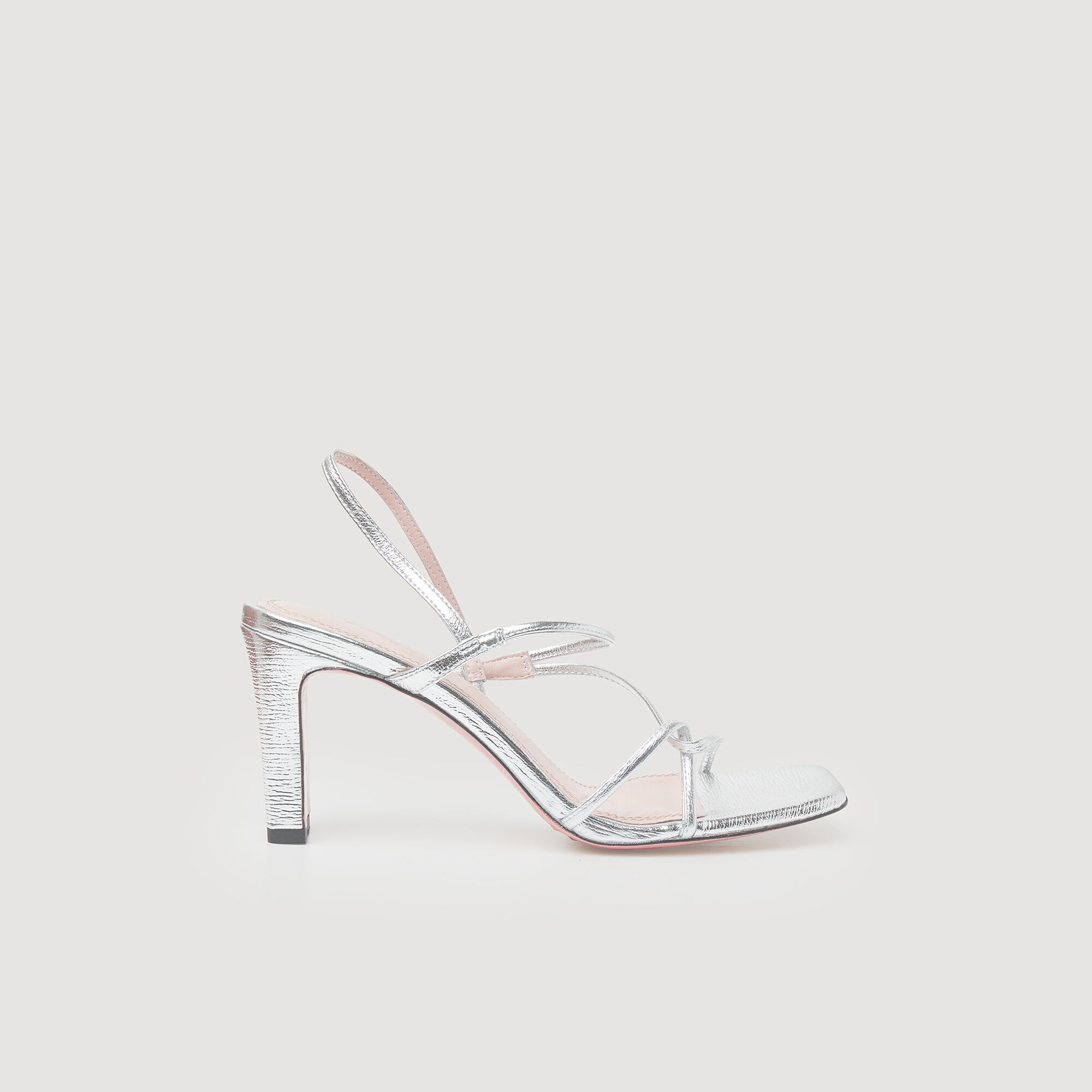 Metallic leren sandalen