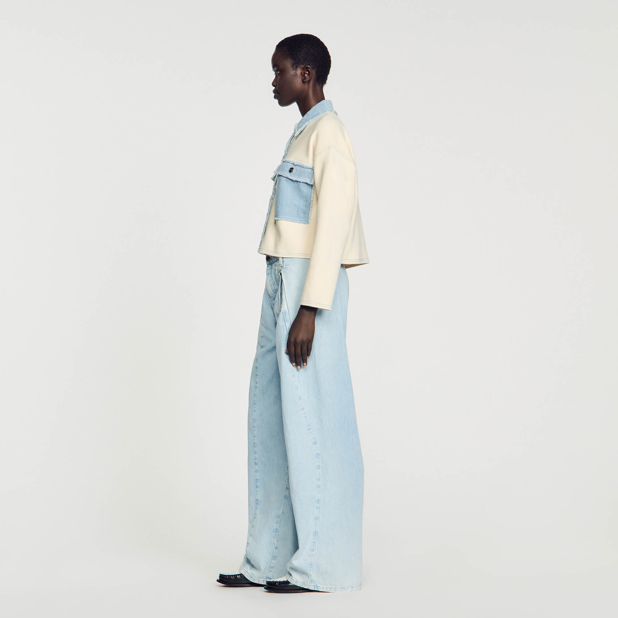 Cardicoat oversized van twee stoffen