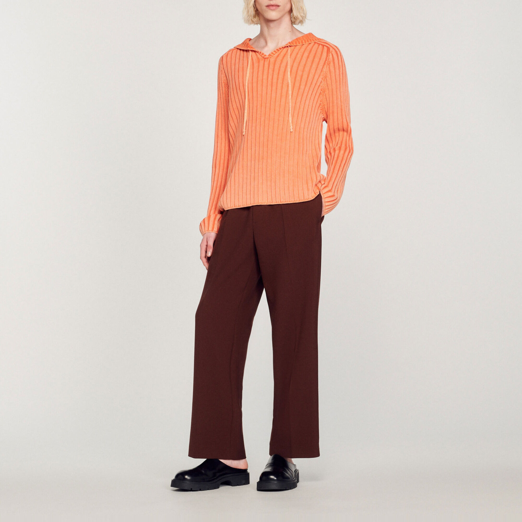 Hoody van verbleekte tricot