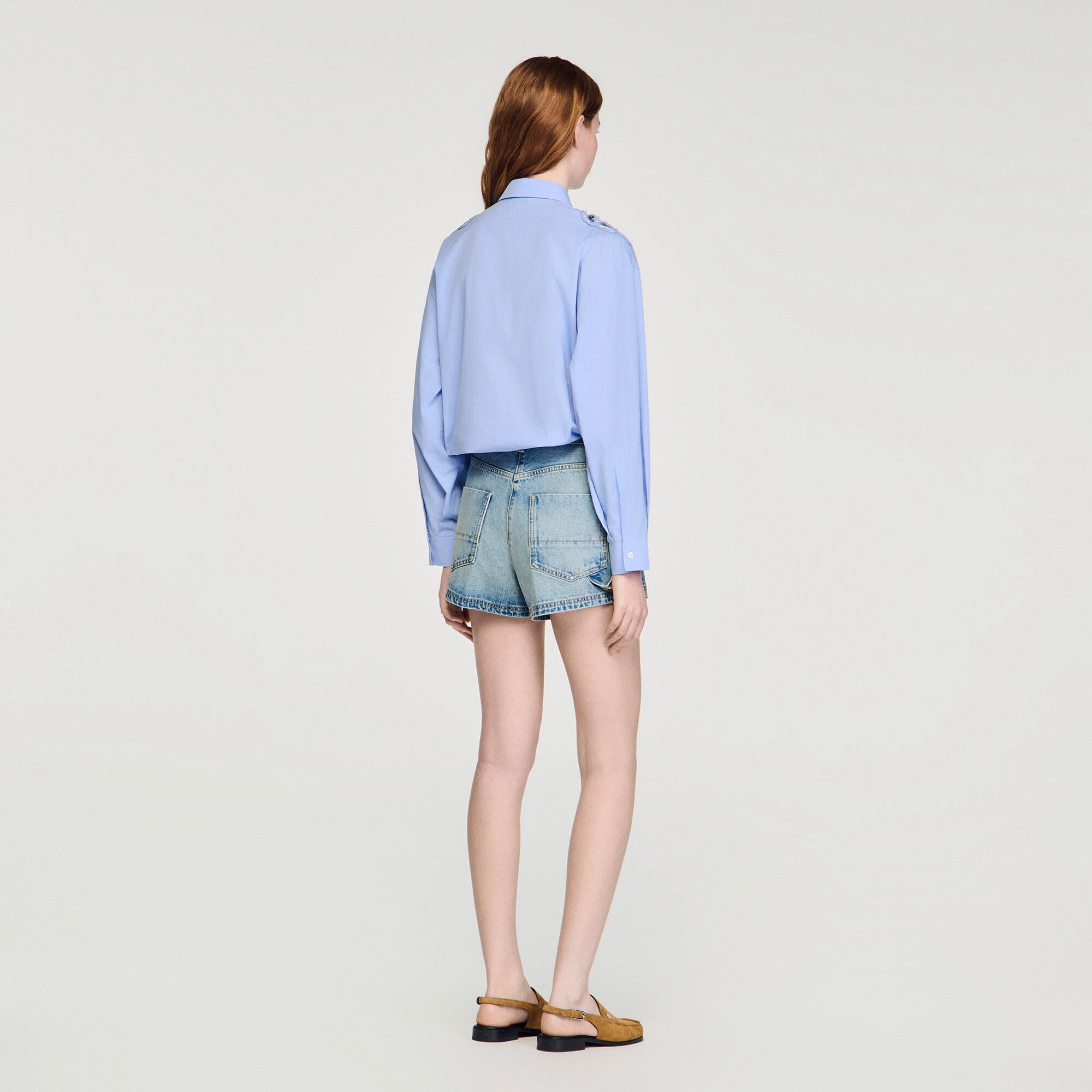 Geborduurde katoenen blouse
