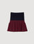 Korte geplooide bicolor rok
