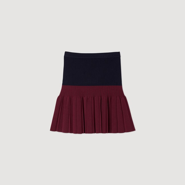 Korte geplooide bicolor rok