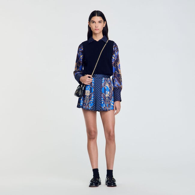 Skort zijde met print