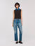 Trui van tricot en denim