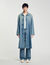 Lange jas stone washed denim
