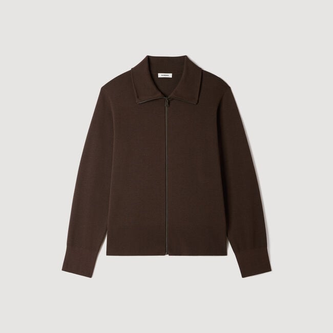 Cardigan met rits van wol - Man | Sandro