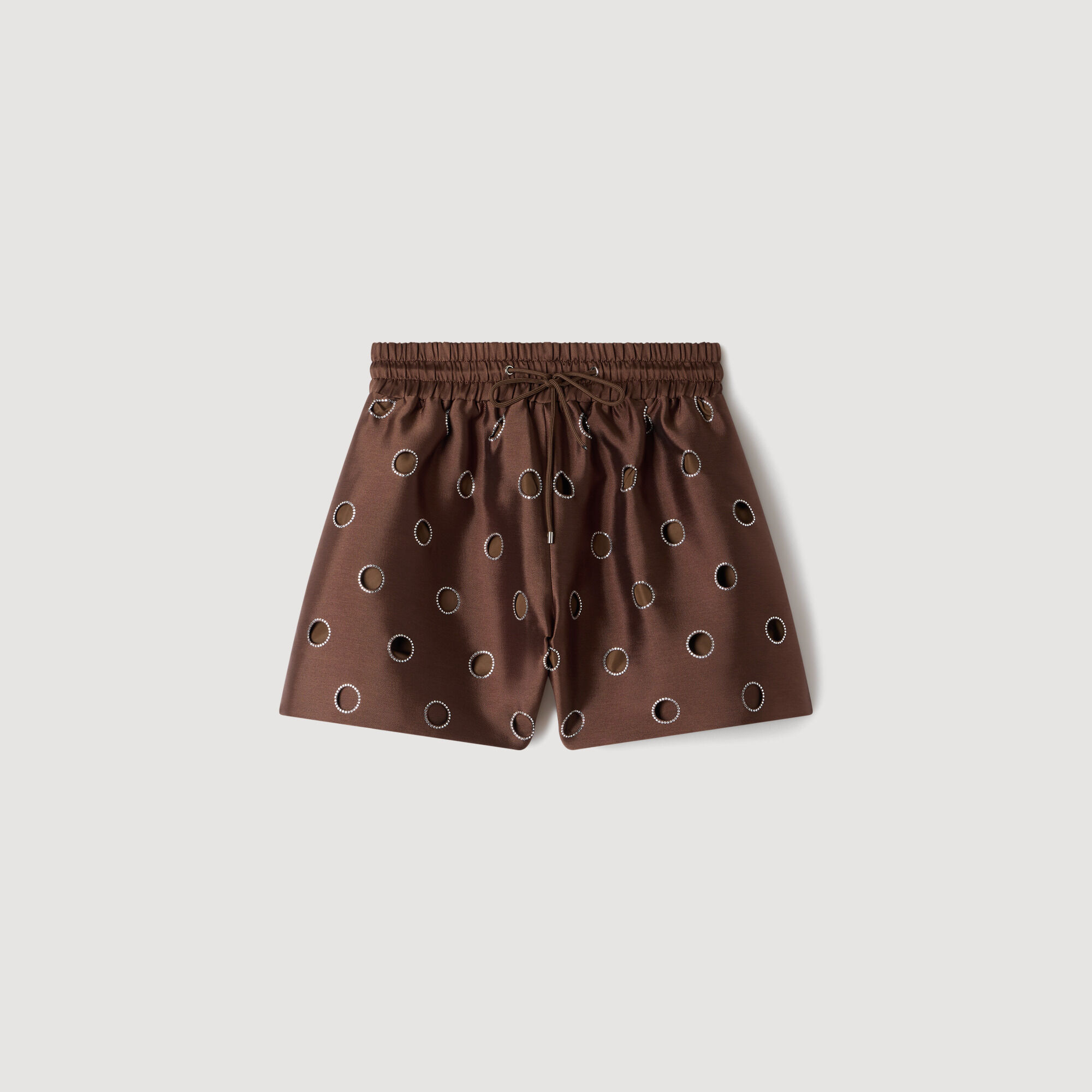 Short met gaten en stras