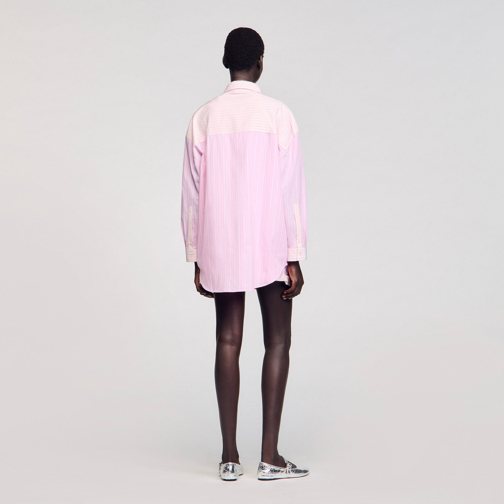 Overhemdblouse gestreept met stras