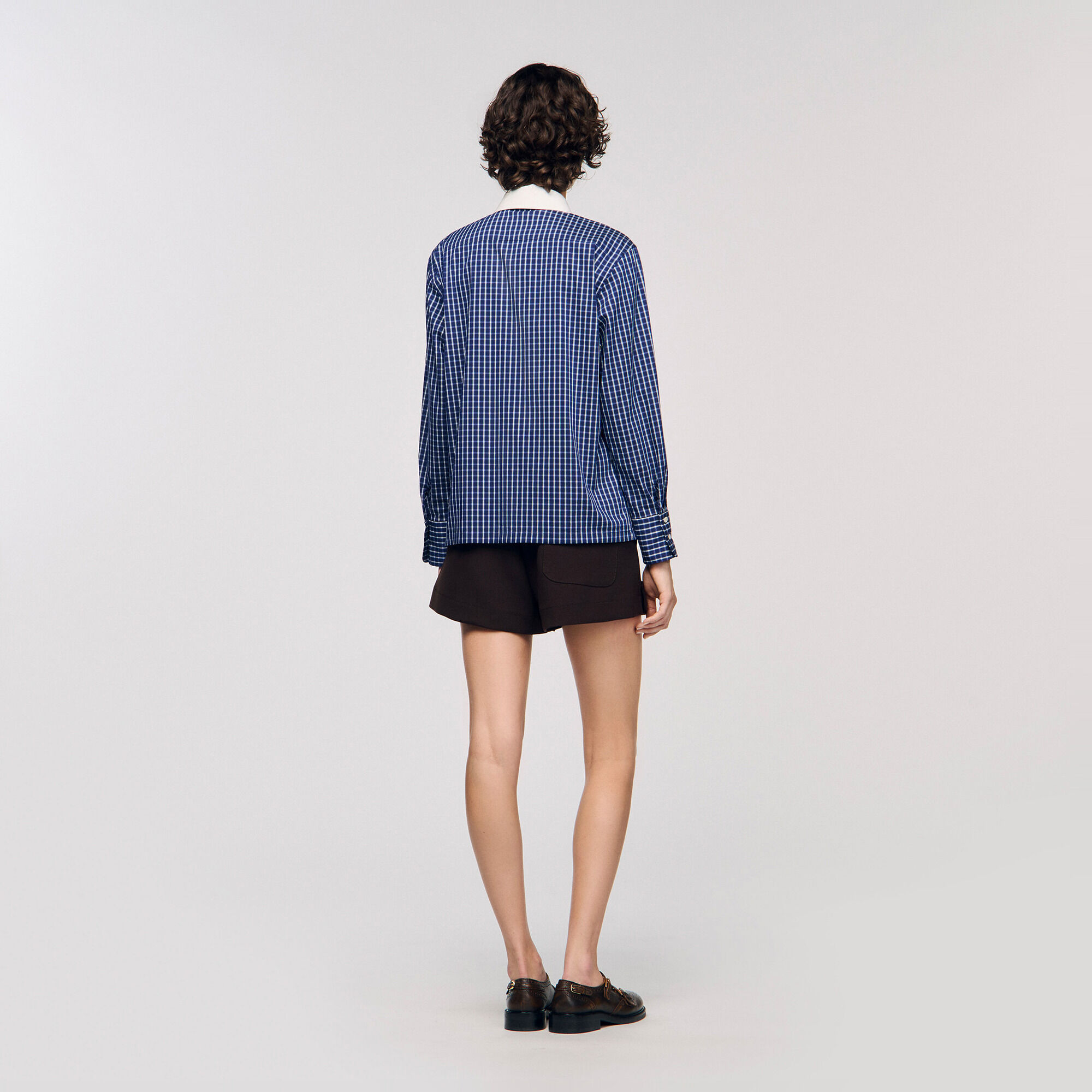 Overhemdblouse ruit en stropdas - Vrouw | Sandro
