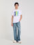 T-shirt katoen met print golven