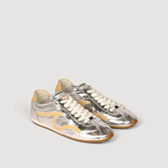 Sneakers Light Wave metallisch leer - Vrouw | Sandro