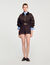 Kort sweatshirt bi-materiaal