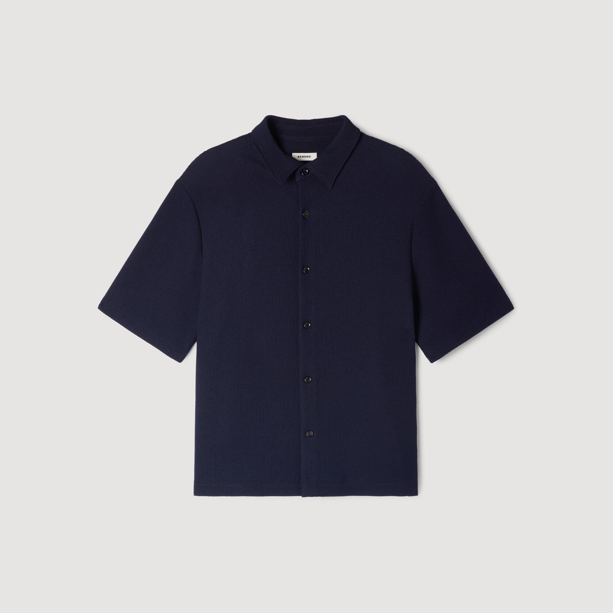 Overhemd met textuur en haaienkraag