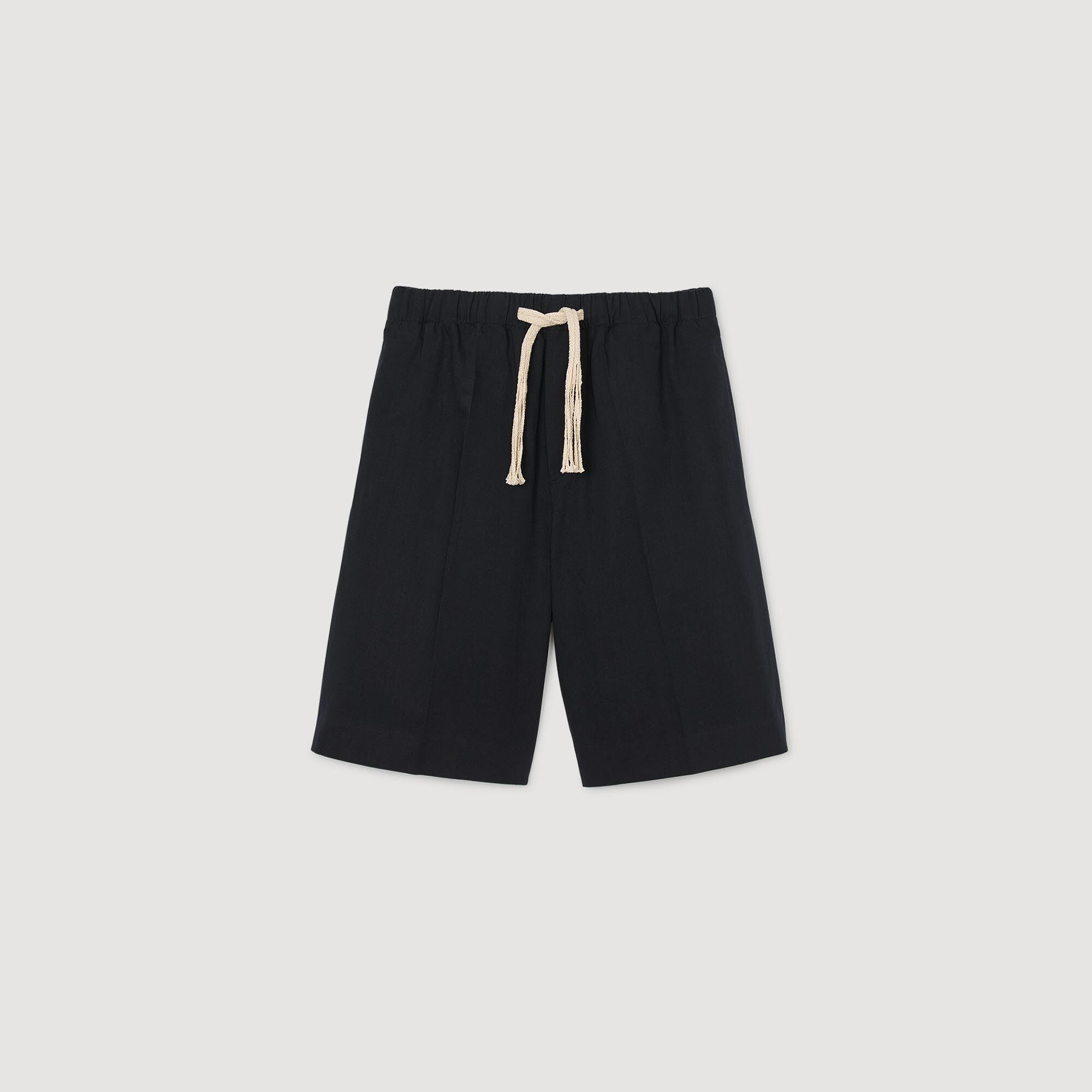 Katoenen short met elastische taille