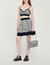 Korte tweekleurige tweed top