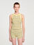 Gestreepte gebreide singlet
