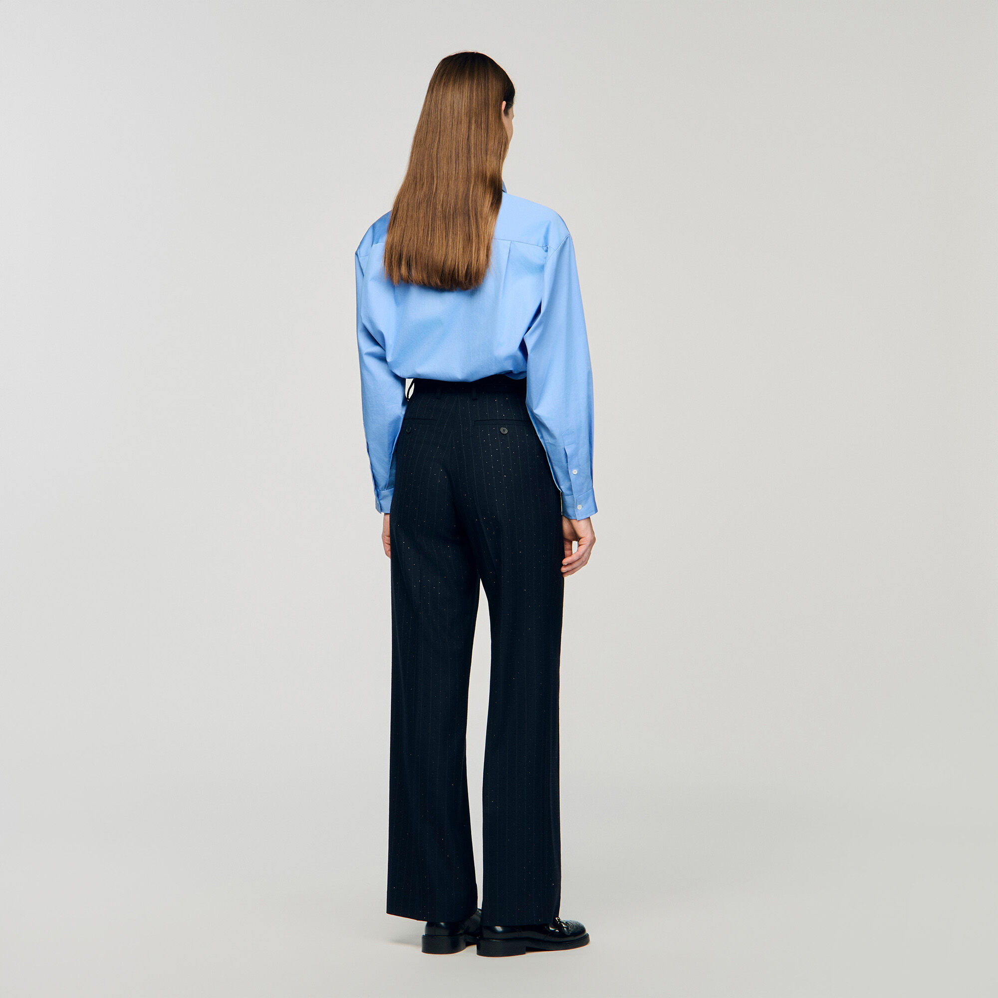 Gestreepte broek met stras