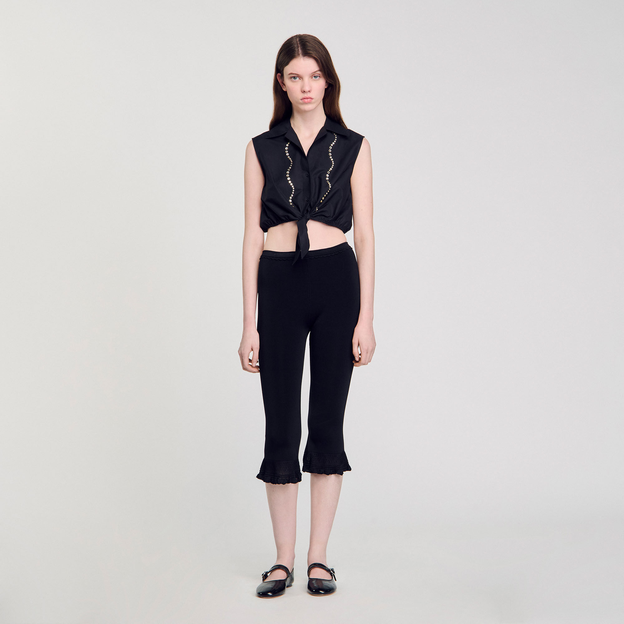 Overhemdblouse kort met stras