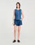Top van denim met stras