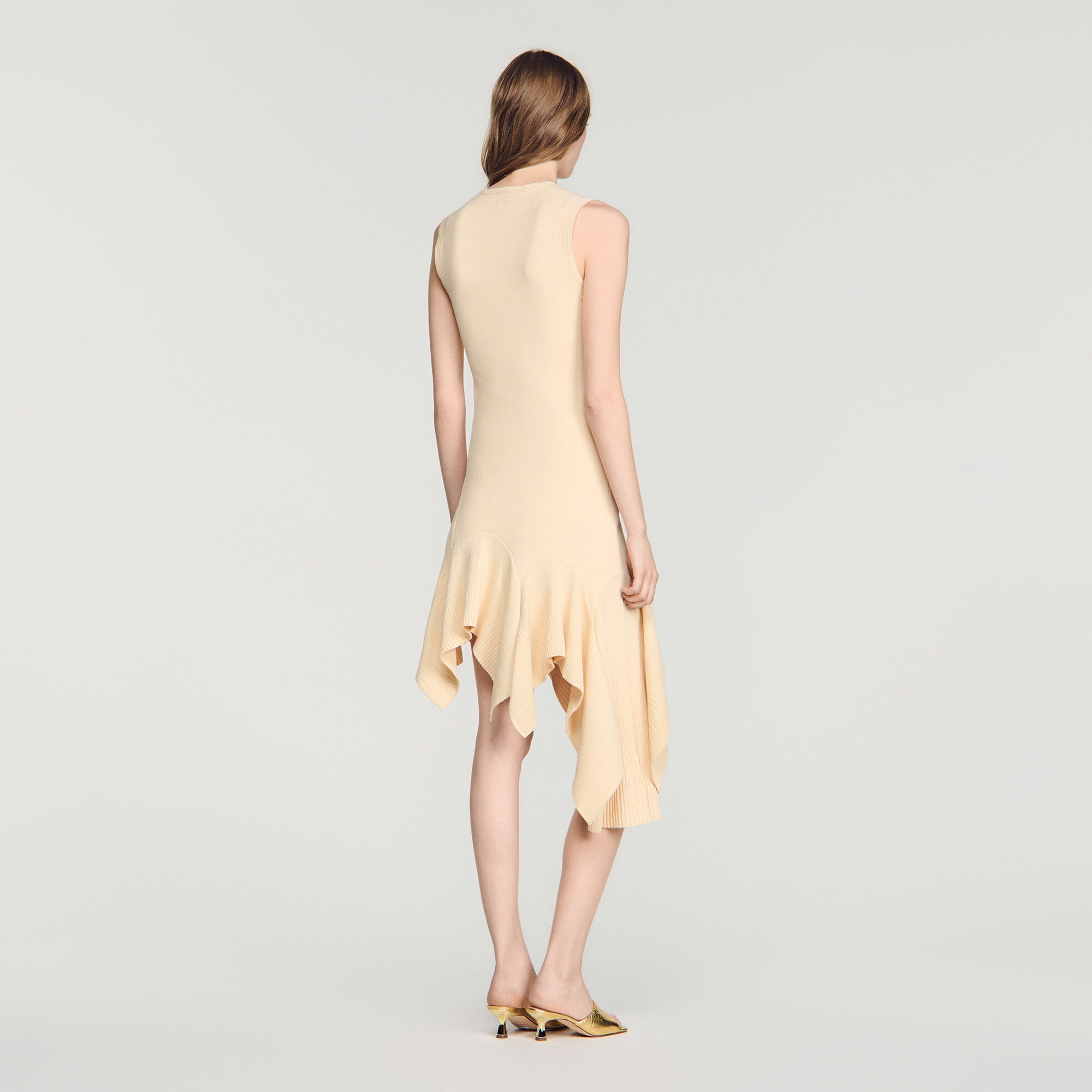Asymmetrische gebreide jurk