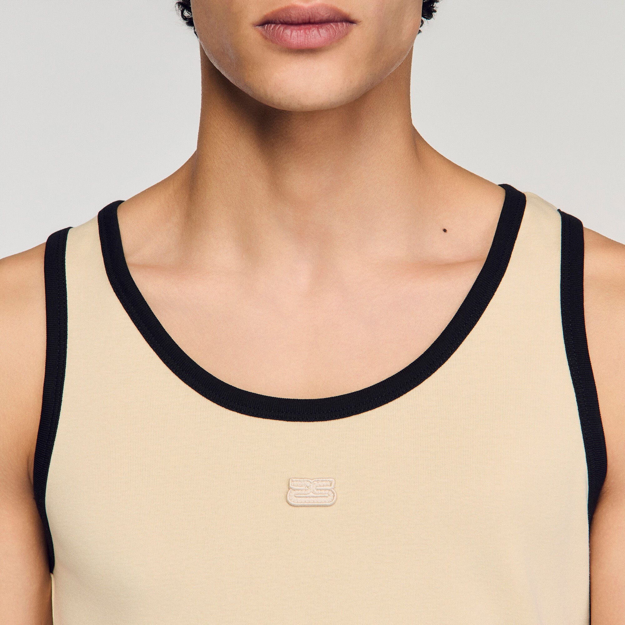Katoenen spencer met patch