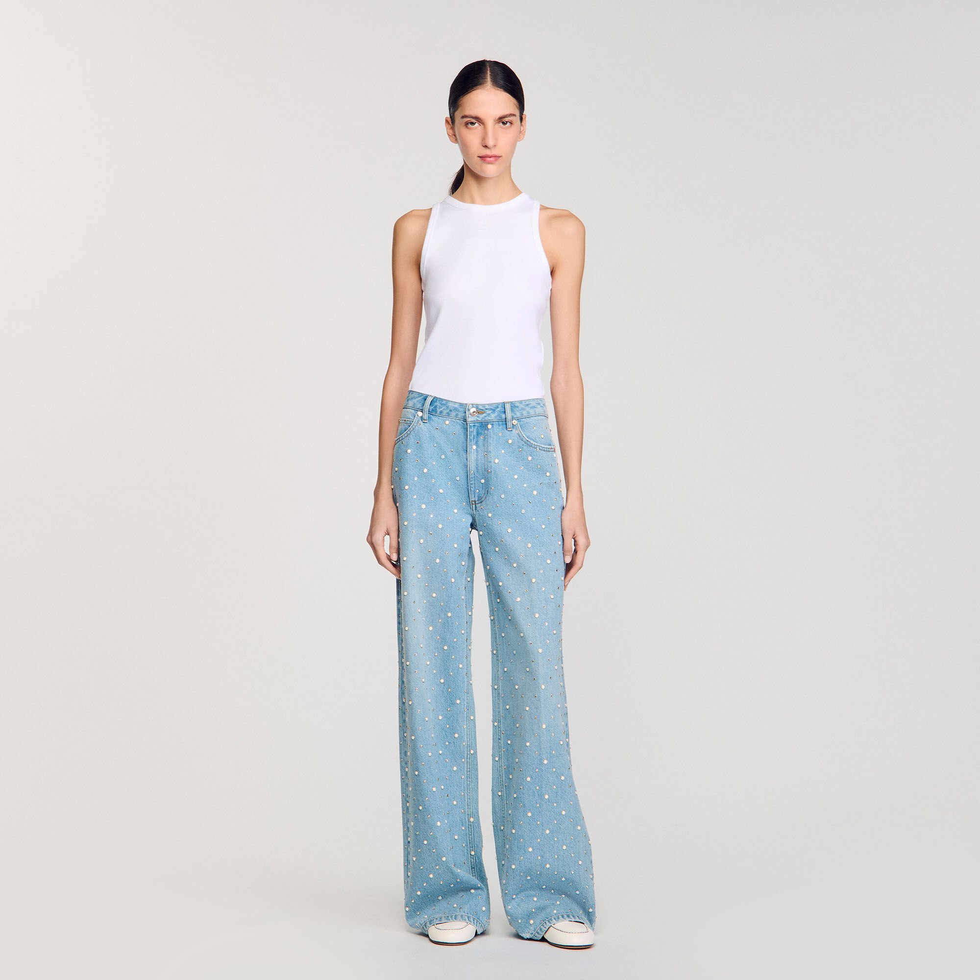 Jeans stras en parels