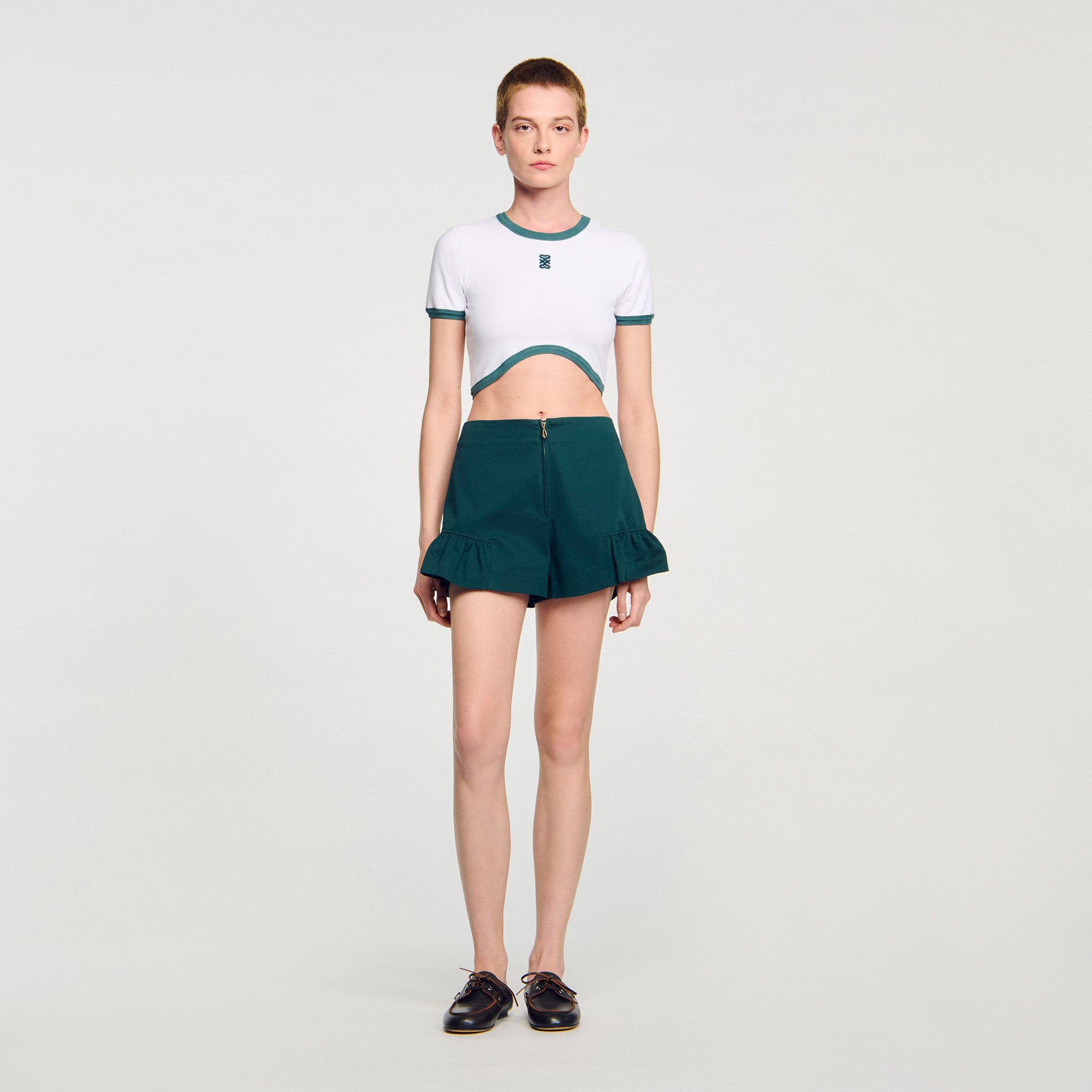 Kort T-shirt tweekleurig