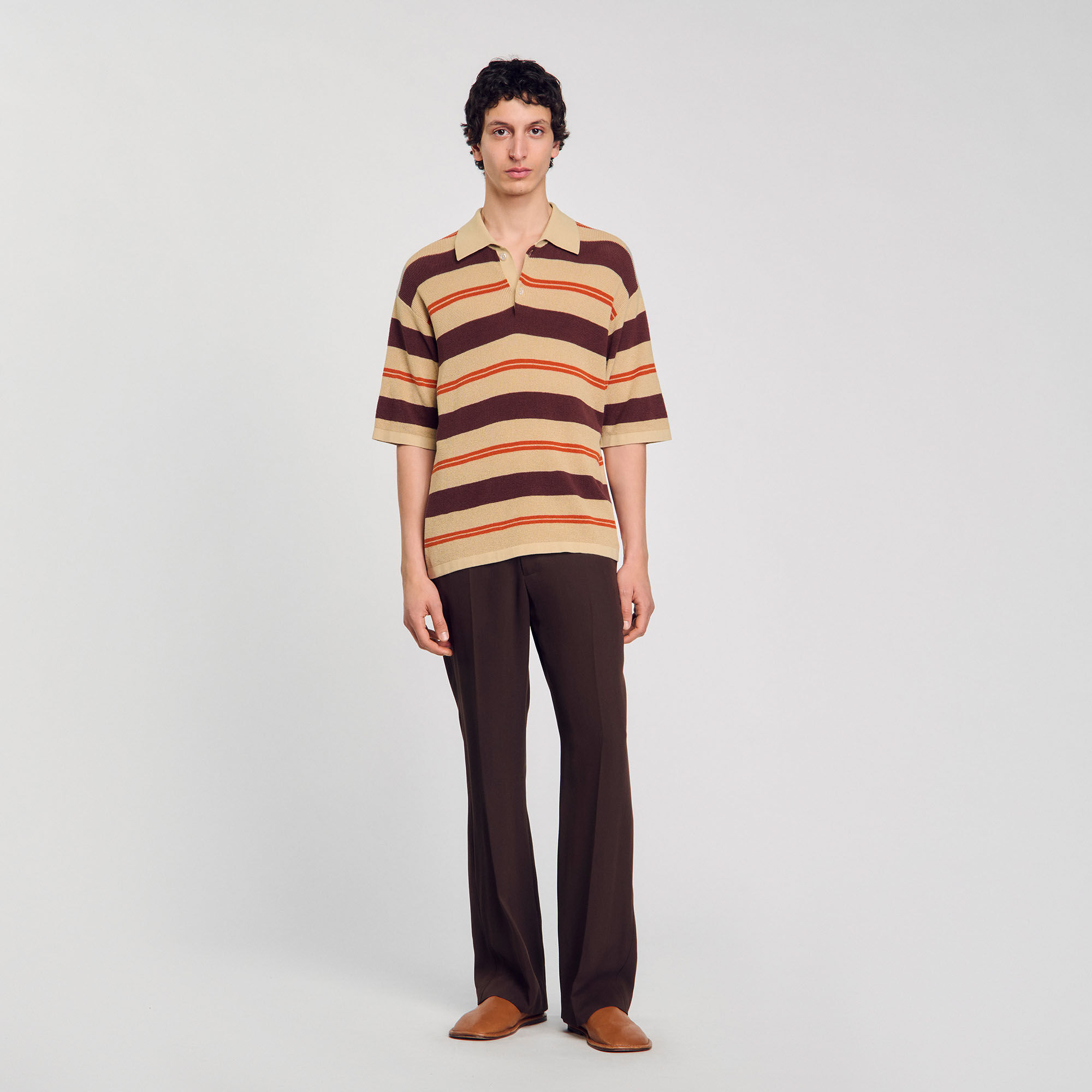 Polo tricot gestreept