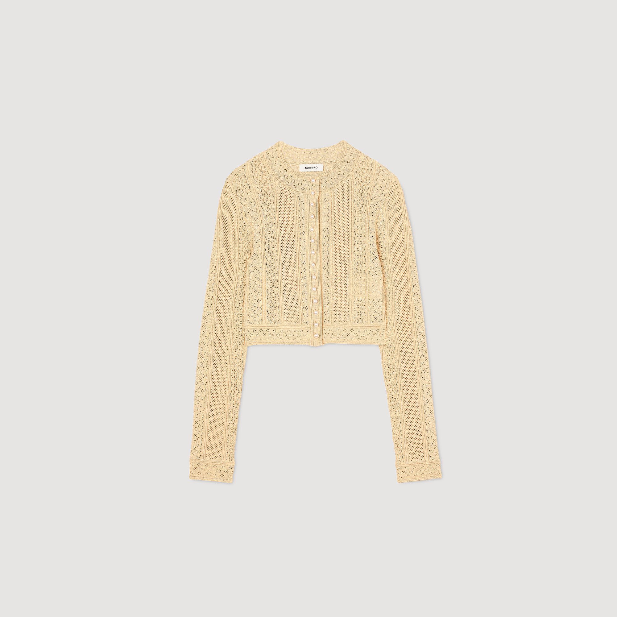 Cardigan pointillé gebreid