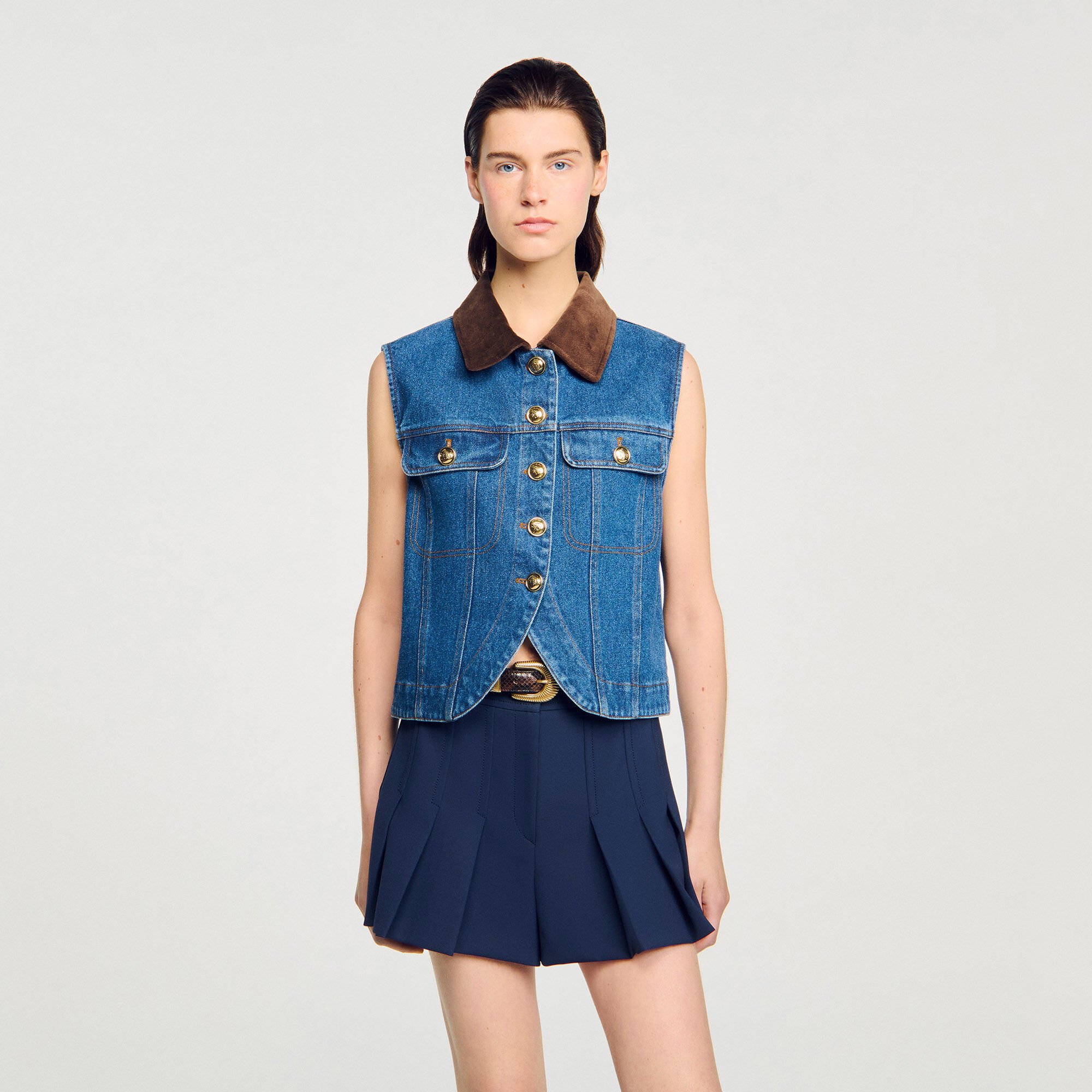 Mouwloos denim jack