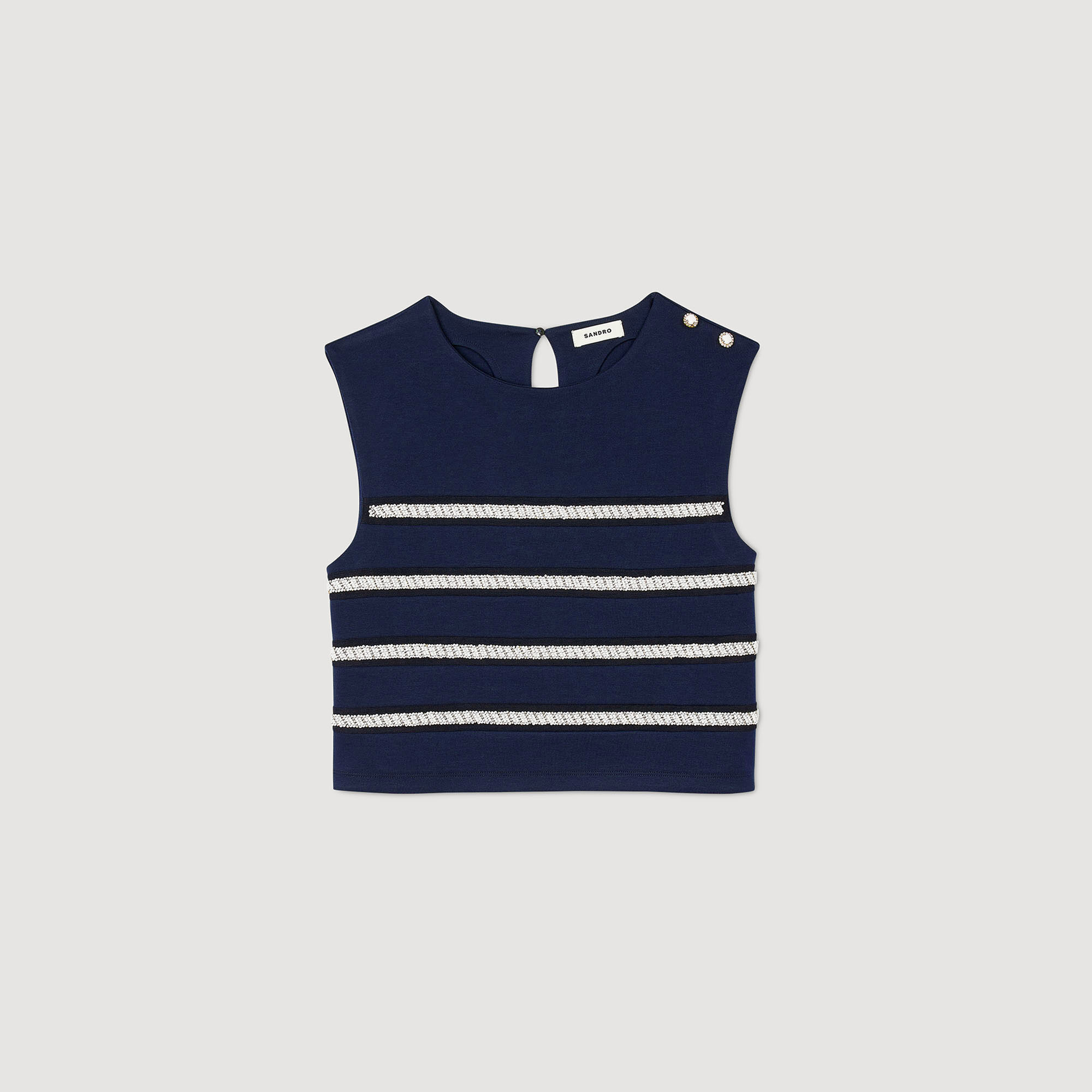 T-Shirt mouwloos met strepen