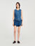 Top van denim met stras