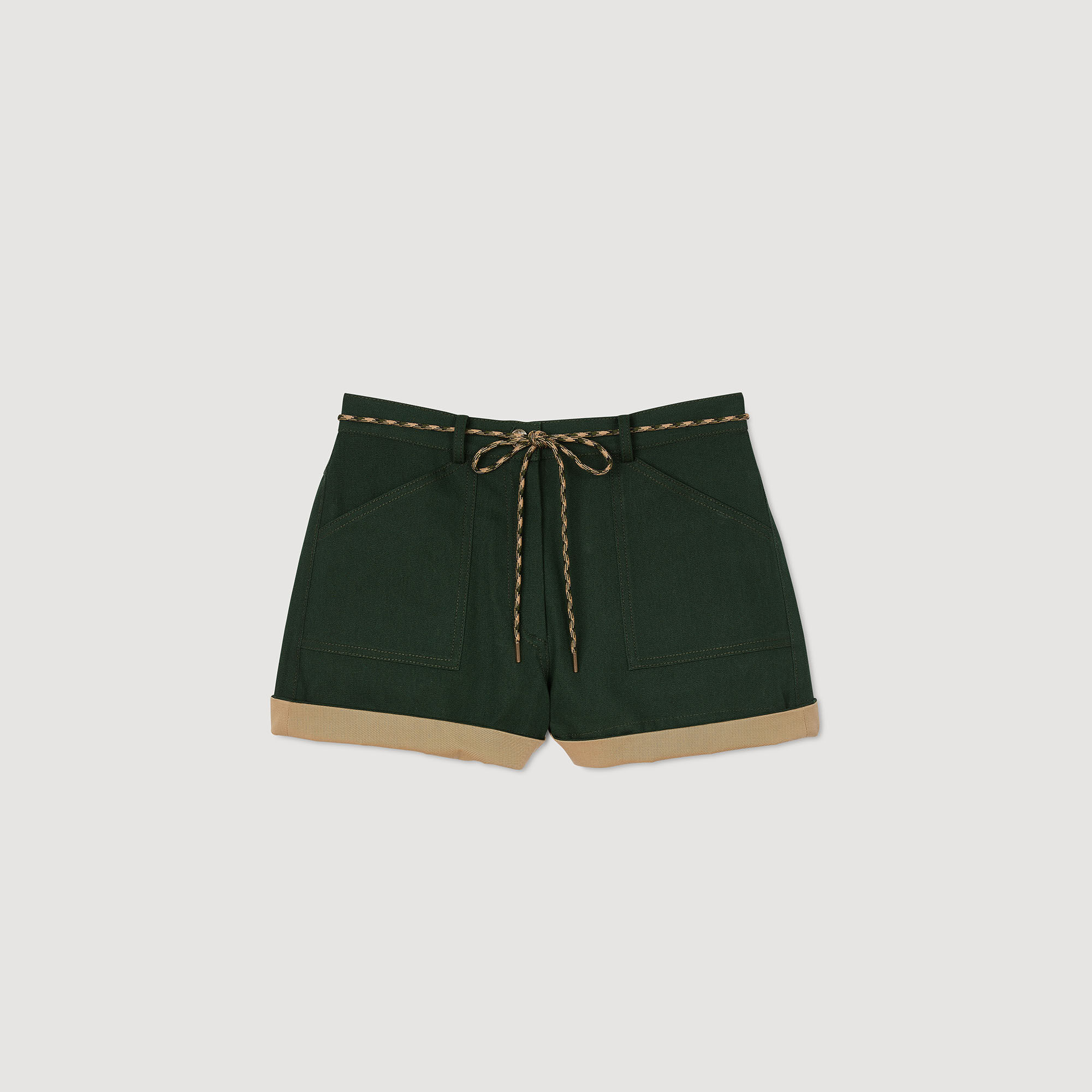 Short tweekleurig strikkoord