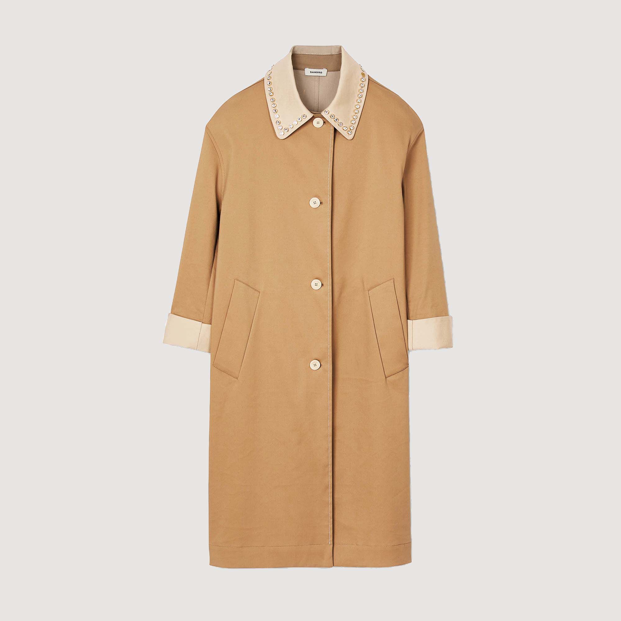 Trench kraag met stras