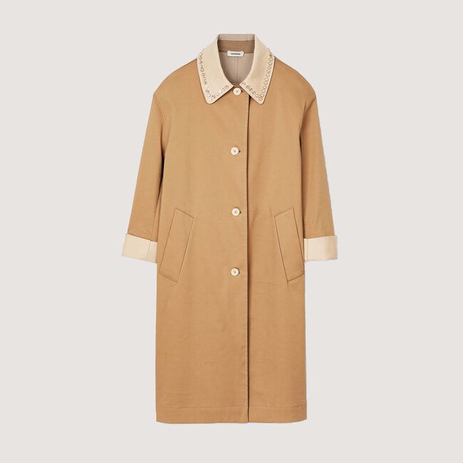 Trench kraag met stras
